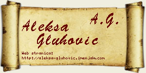 Aleksa Gluhović vizit kartica